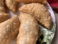 Gujiya or gujia or karanji - sweet dumplings. Indian snack made on diwali, holi and for celebrations