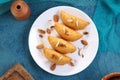 Gujiya - Traditional Indian Food Sweet Dumplings Made during the Holi Festival Royalty Free Stock Photo