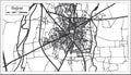 Gujrat Pakistan City Map in Retro Style in Black and White Color. Outline Map