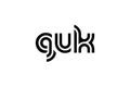 GUK Creative Unique Modern Letter Logo Design. Elegant Monogram Logo Design with Decorative Elements and Typography Royalty Free Stock Photo