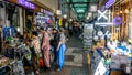 Gukje market alley view with people and homeware shops in Busan South Korea