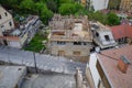 Gul Baba street with old urban houses visible from The Tomb of Gul Baba in Budapest, Hungary Royalty Free Stock Photo