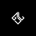 GUL letter logo design on black background. GUL creative initials letter logo concept. GUL letter design Royalty Free Stock Photo