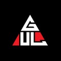 GUL triangle letter logo design with triangle shape. GUL triangle logo design monogram. GUL triangle vector logo template with red Royalty Free Stock Photo
