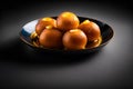 GULAB JAMUN on black background created with generative AI technology