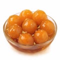 Gulab Jamun delectable dessert balls soaked in sugary syrup.