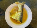 Malaysia River Fish Pangasius Sutchi. Malaysia traditional food known as & x22;Ikan Patin Tempoyak& x22; Royalty Free Stock Photo
