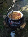 Gulas cooked in a cauldron Royalty Free Stock Photo