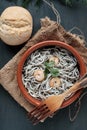 Gulas with garlic and prawns Royalty Free Stock Photo