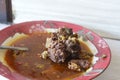 Gule Balungan Kambing Madura is a savory Indonesian dish that features Madurese style goat ribs stewed in a fragrant and