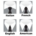 Four types of shirt male collars Royalty Free Stock Photo