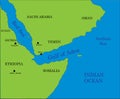 Gulf of Aden map Royalty Free Stock Photo