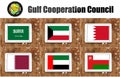 Gulf cooperation council flags Royalty Free Stock Photo