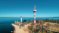 Gulf of Finland meteorological station and lighthouse Royalty Free Stock Photo