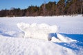 Gulf of Finland in winter. Ice covered with snow. Royalty Free Stock Photo