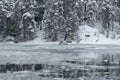 Gulf of Finland in winter, between islands, ice floes on the sea. Royalty Free Stock Photo