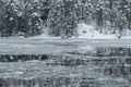 Gulf of Finland in winter, between islands, ice floes on the sea. Royalty Free Stock Photo