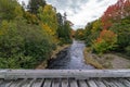 Gulf Hagas in the northern Maine Woods as the Pleasant River is surrounded by early fall foliage