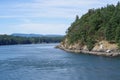 Narrow ferry passage between the Gulf Islands Royalty Free Stock Photo