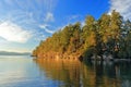 Gulf Islands National Park with Roe Islet at Pender Island in Evening Light, British Columbia Royalty Free Stock Photo