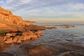 Gulf Islands National Park with Sandstone Shelf and Cliff at East Point at Sunrise, Saturna Island, British Columbia Royalty Free Stock Photo