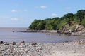 The rocky shore of the Bay of La Plata Reserva Ecologica Buenos Aires Royalty Free Stock Photo