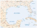 Gulf of mexico road vector map