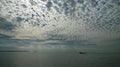 Gulf of Mexico with well boat beautiful sky and clouds Royalty Free Stock Photo