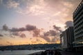 Sunset near the bay of Naples in Southern Italy Royalty Free Stock Photo