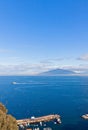 Gulf of Naples and Mount Vesuvius. View from Sorrento city, Ital Royalty Free Stock Photo