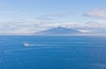 Gulf of Naples and Mount Vesuvius. View from Sorrento city, Ital Royalty Free Stock Photo