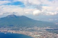 Gulf of Naples and Vesuvius panoramic view from Faito mountain Royalty Free Stock Photo