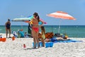 People Enjoying the Beach at Gulf Shores Alabama Royalty Free Stock Photo