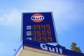 Gulf Sign with Table of Fuel Prices