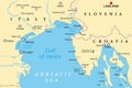 Gulf of Venice and Istria, northern part of Adriatic Sea, political map Royalty Free Stock Photo