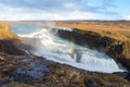 Gulfoss Waterfall Iceland Winter Royalty Free Stock Photo