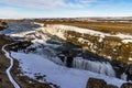 Gulfoss waterfall in winter Royalty Free Stock Photo