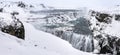 Gulfoss waterfall in winter, Iceland Royalty Free Stock Photo