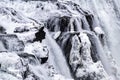 Gulfoss waterfall in winter, Iceland Royalty Free Stock Photo