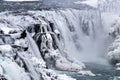 Gulfoss waterfall in winter, Iceland Royalty Free Stock Photo