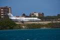 Gulfstream G450 leaving Aruba Royalty Free Stock Photo
