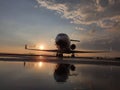 Gulfstream G650 Reflecting After Rainfall Royalty Free Stock Photo