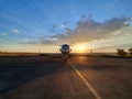 Gulfstream G550 with a South African sunset Royalty Free Stock Photo