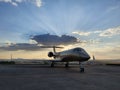 Gulfstream G550 with a Sunset in the Background Royalty Free Stock Photo