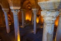 Gulhane Cistern interior. Columns of the cistern.