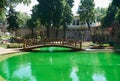 Gulhane Park with fountains with amazing green water, Istanbul