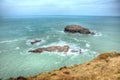 Gull Rock Portreath North Cornwall England UK between St Agnes and Godrevy in HDR