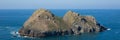 Gull Rocks Holywell Bay North Cornwall panoramic view