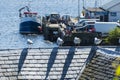 Gull sitting on a roof overlooking Portree Harbour, Isle of Skye