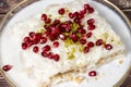 Gullac dessert. Ramadan dessert. Symbolic food